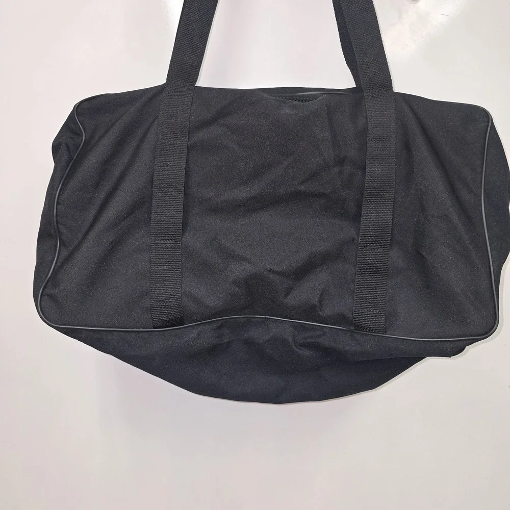 Harley Davidson Embossed Black Canvas Travel Duffel Bag 270° Zip Gym School